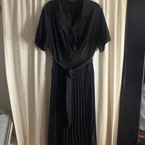 SHEIN Black Midi Dress with Belt